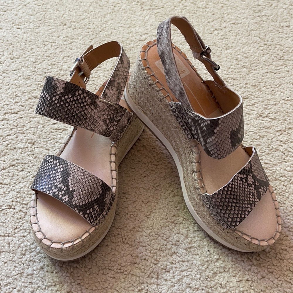 Dolce Vita snakeskin platform espadrilles